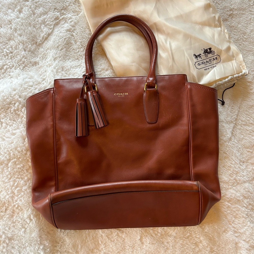 Coach Legacy Tanner Tote with Tasel w/ bag